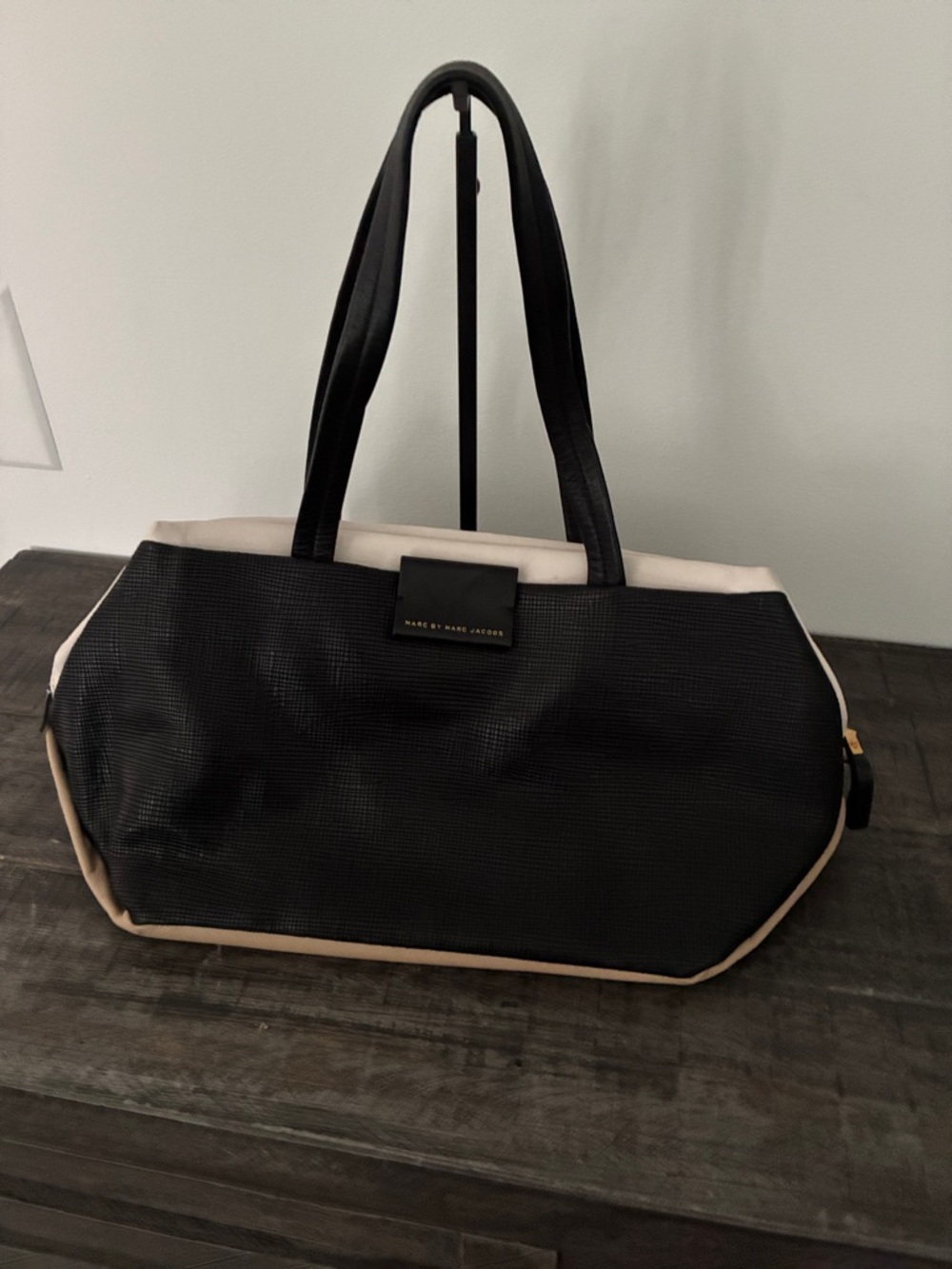 Marc by Marc Jacobs Black Tote with Cream Trim